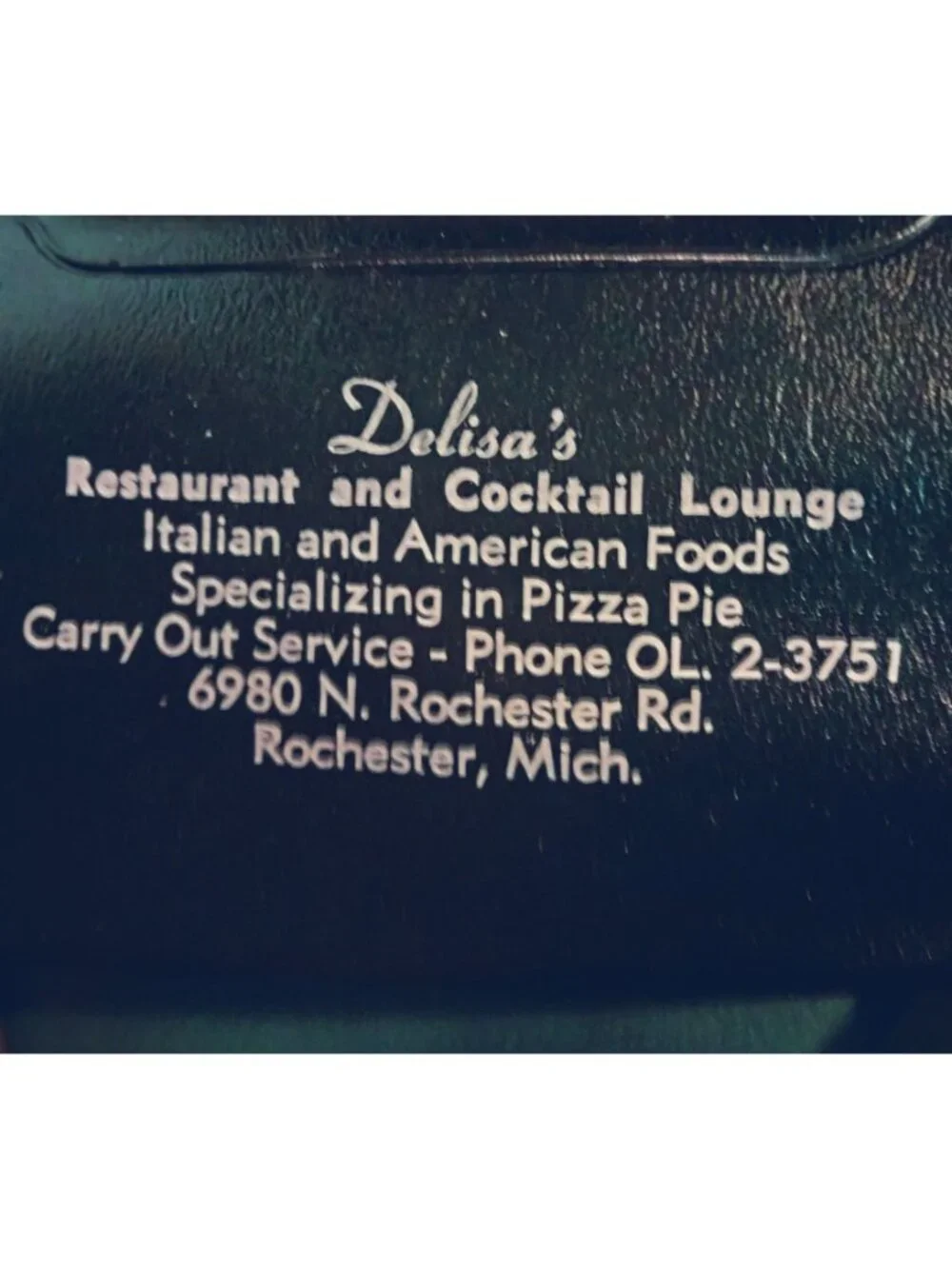 Black Plastic Accordion Card Holder Delisas Restaurant Rochester Michigan VTG